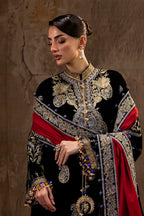 Unstitched Printed 3 Piece Velvet Suit