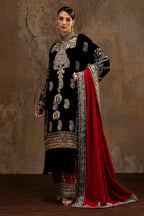 Unstitched Printed 3 Piece Velvet Suit