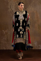 Unstitched Printed 3 Piece Velvet Suit