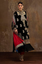 Unstitched Printed 3 Piece Velvet Suit