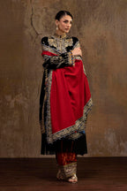 Unstitched Printed 3 Piece Velvet Suit