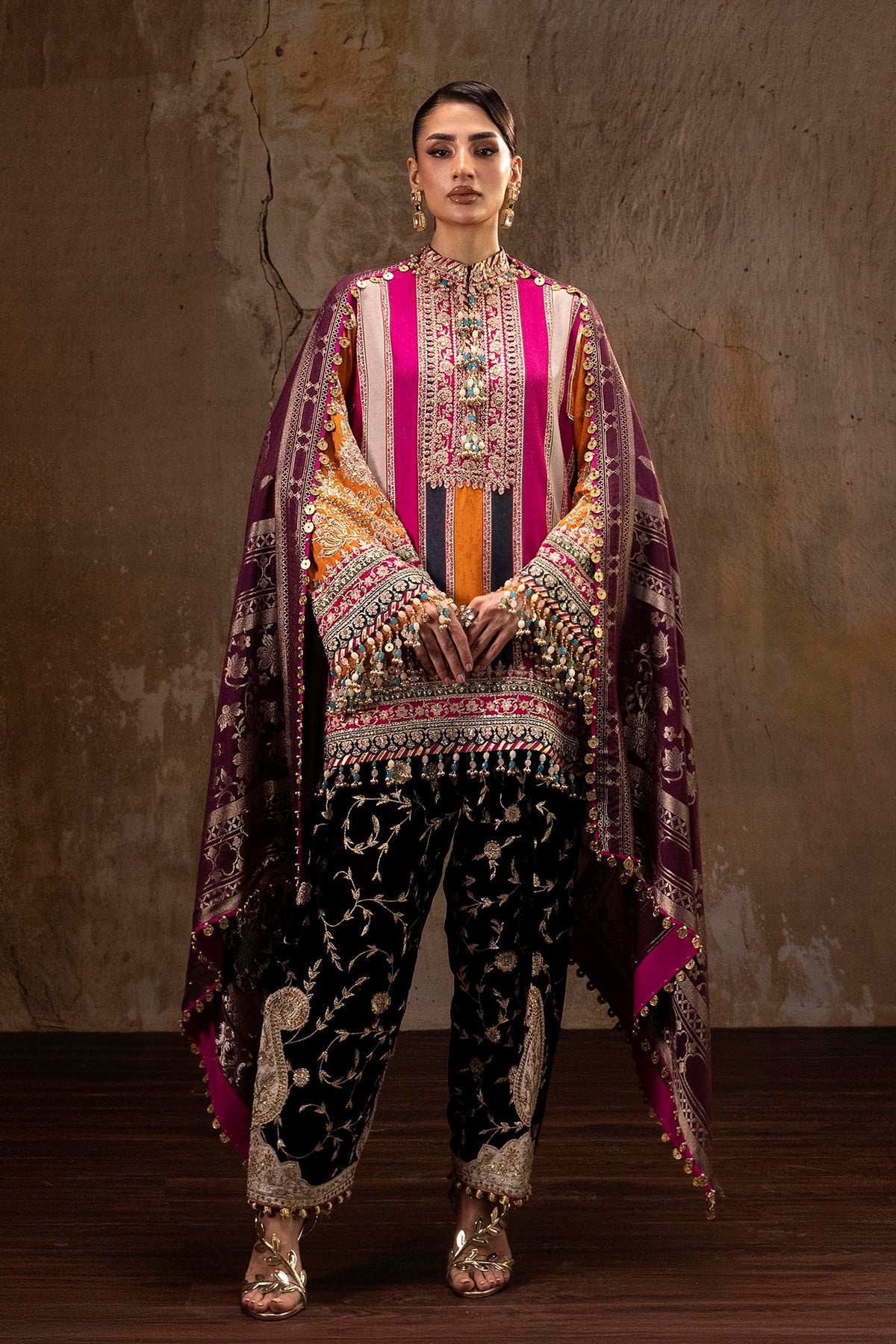 Unstitched Printed 3 Piece Oat Silk Suit