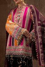 Unstitched Printed 3 Piece Oat Silk Suit