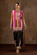 Unstitched Printed 3 Piece Oat Silk Suit