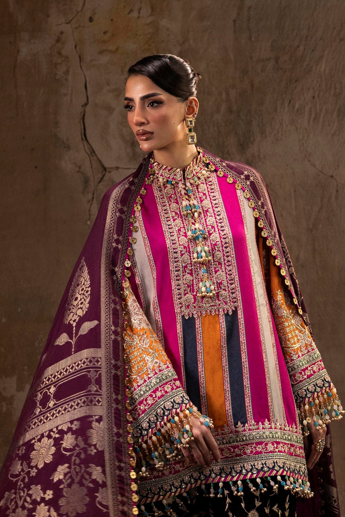 Unstitched Printed 3 Piece Oat Silk Suit