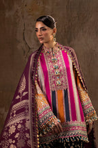 Unstitched Printed 3 Piece Oat Silk Suit