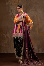Unstitched Printed 3 Piece Oat Silk Suit