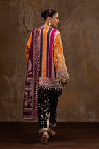 Unstitched Printed 3 Piece Oat Silk Suit