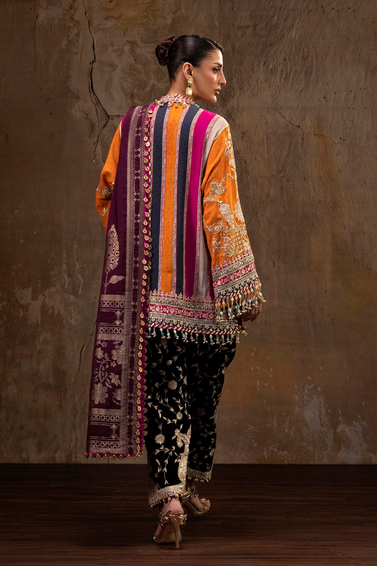 Unstitched Printed 3 Piece Oat Silk Suit