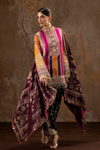 Unstitched Printed 3 Piece Oat Silk Suit