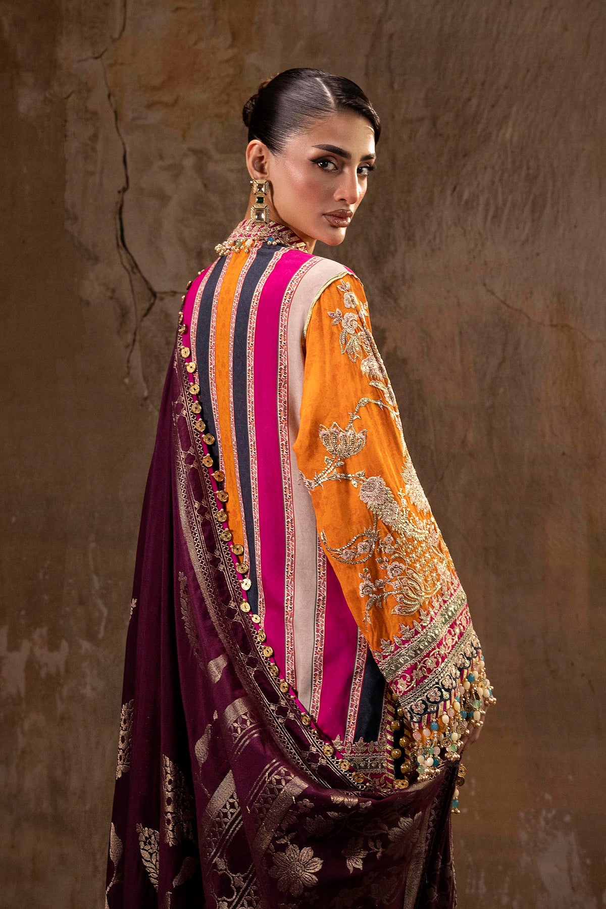 Unstitched Printed 3 Piece Oat Silk Suit