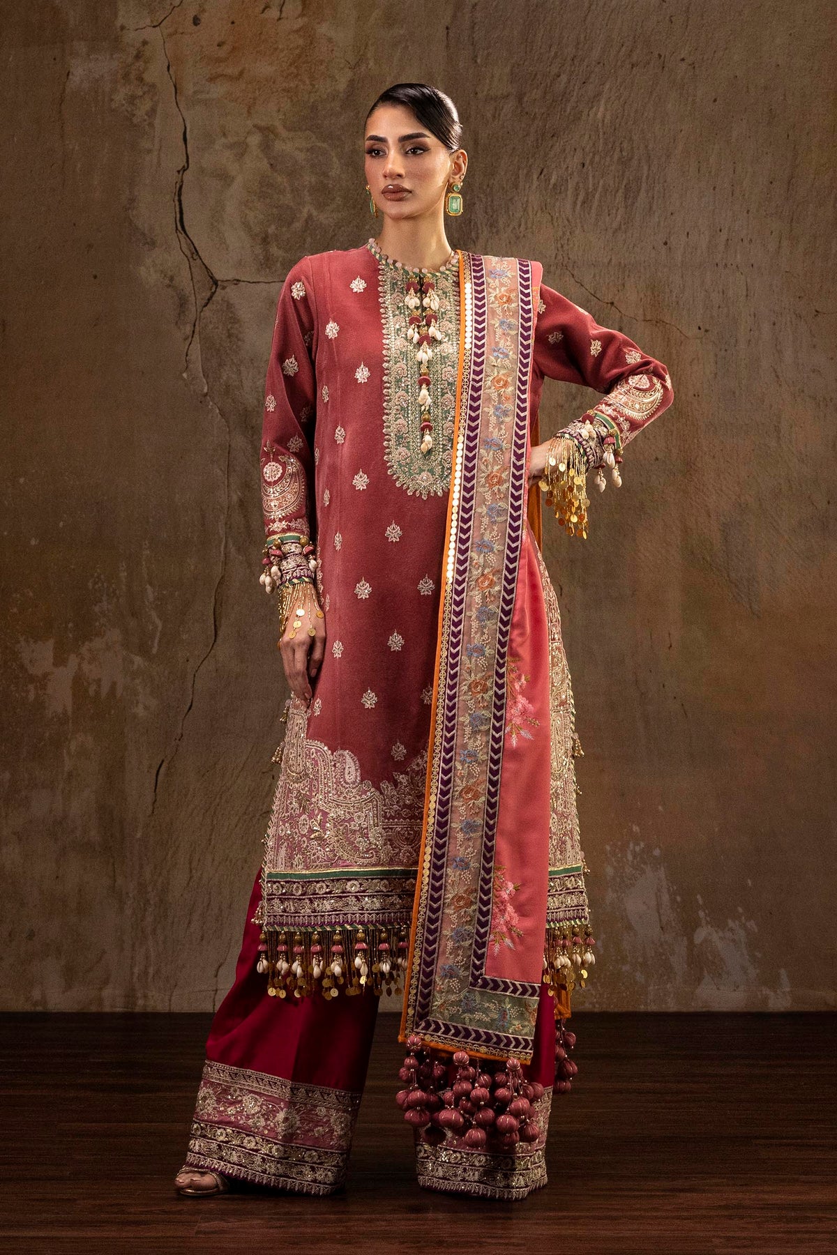 Unstitched Printed 3 Piece Velvet Suit