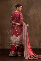 Unstitched Printed 3 Piece Velvet Suit
