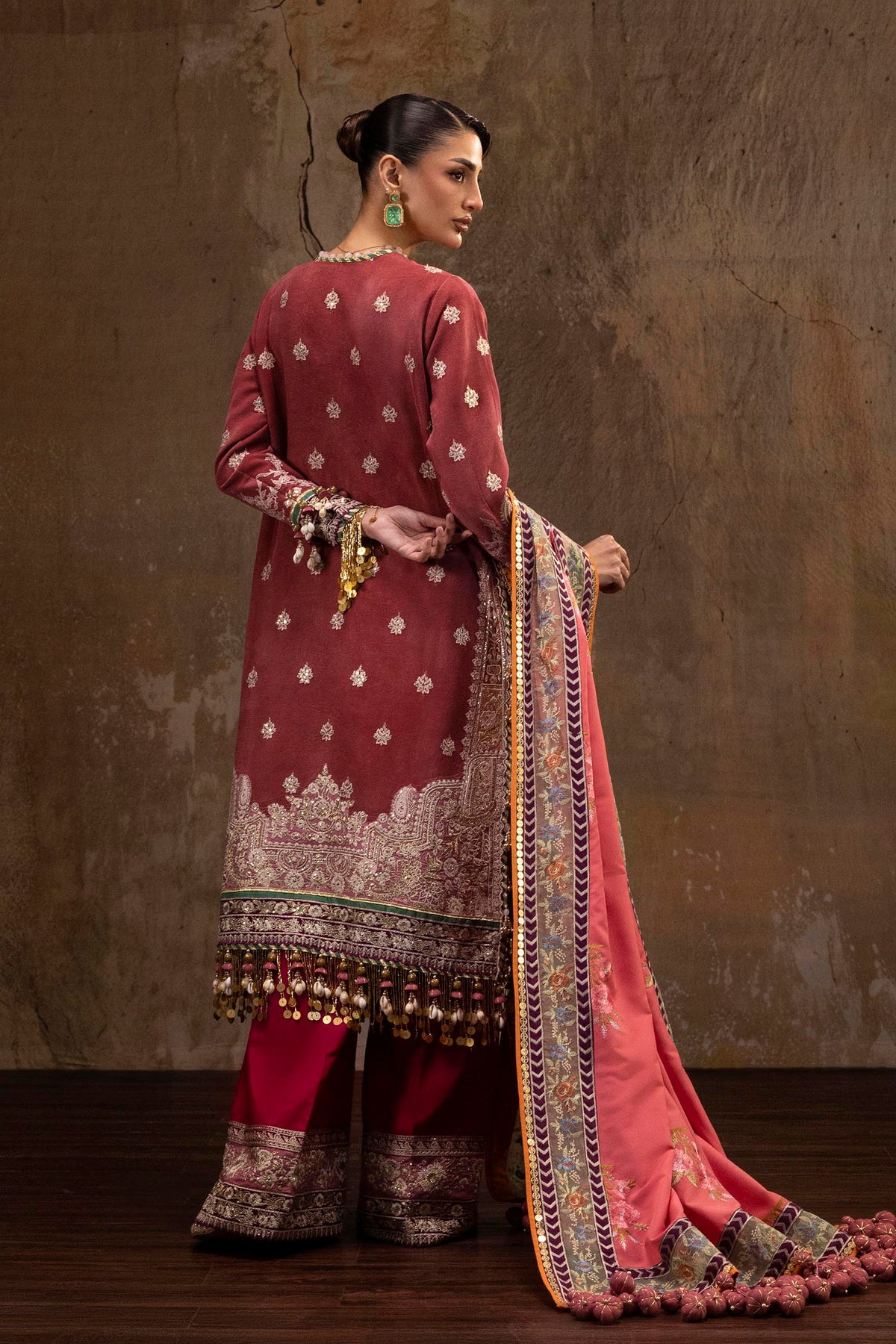 Unstitched Printed 3 Piece Velvet Suit