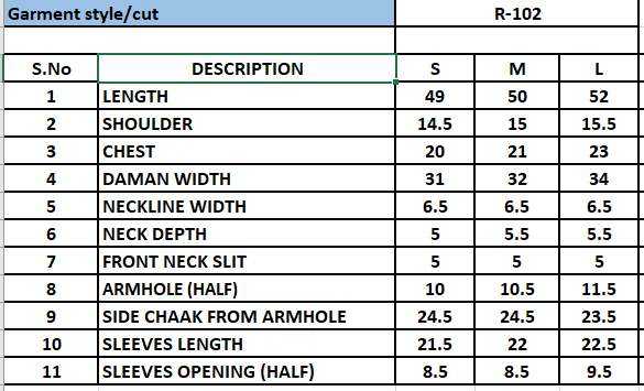 Size Chart