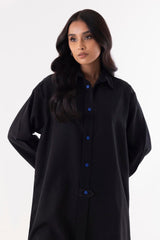 Stitched Black Printed Shirt + Culotte