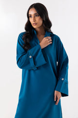 Stitched Blue Dyed Shirt + Culotte