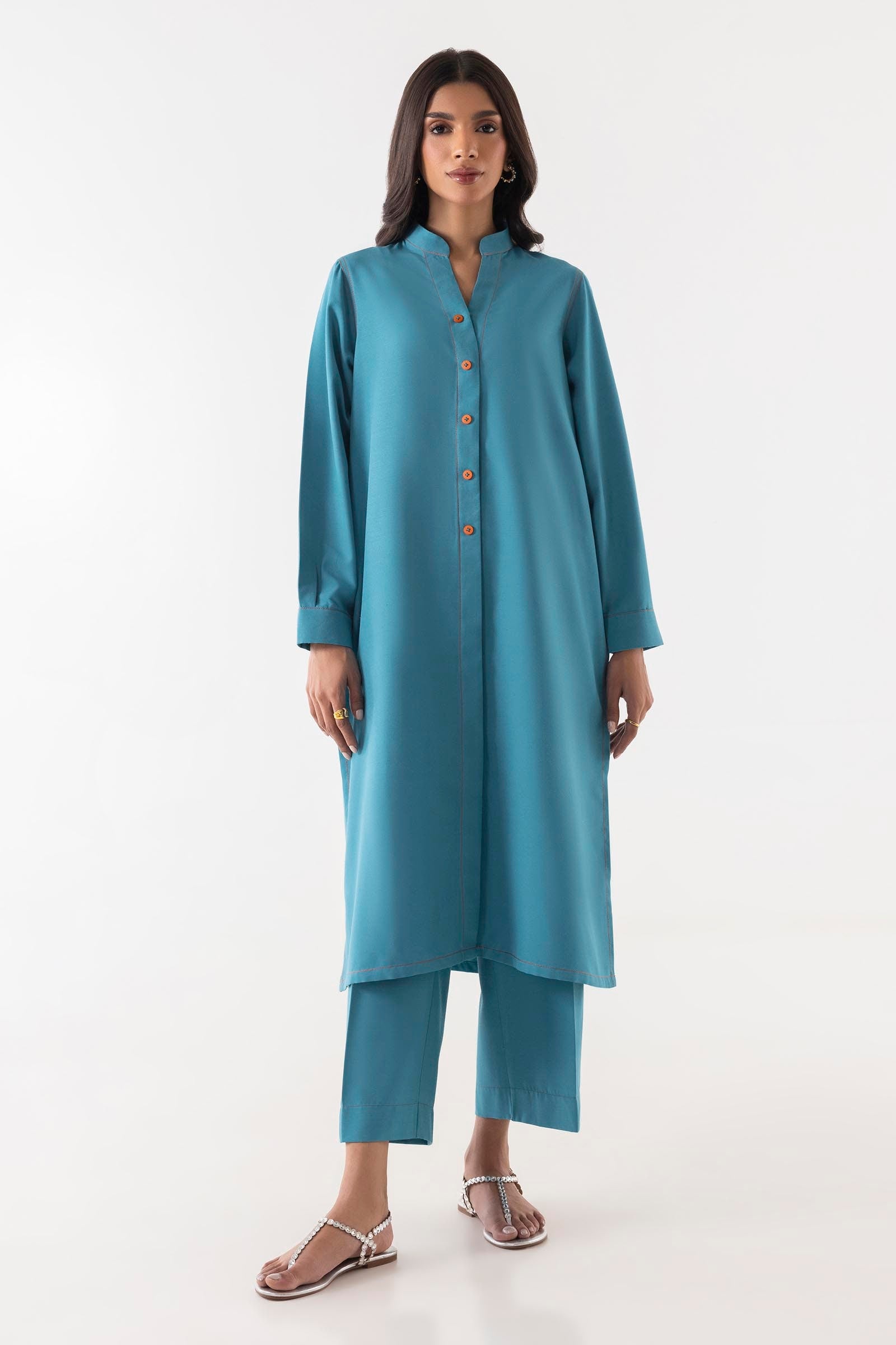 Stitched Jacquard Dyed Shirt + Culotte Main image
