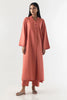 Stitched Coral Red Basic Printed Shirt+Culotte
