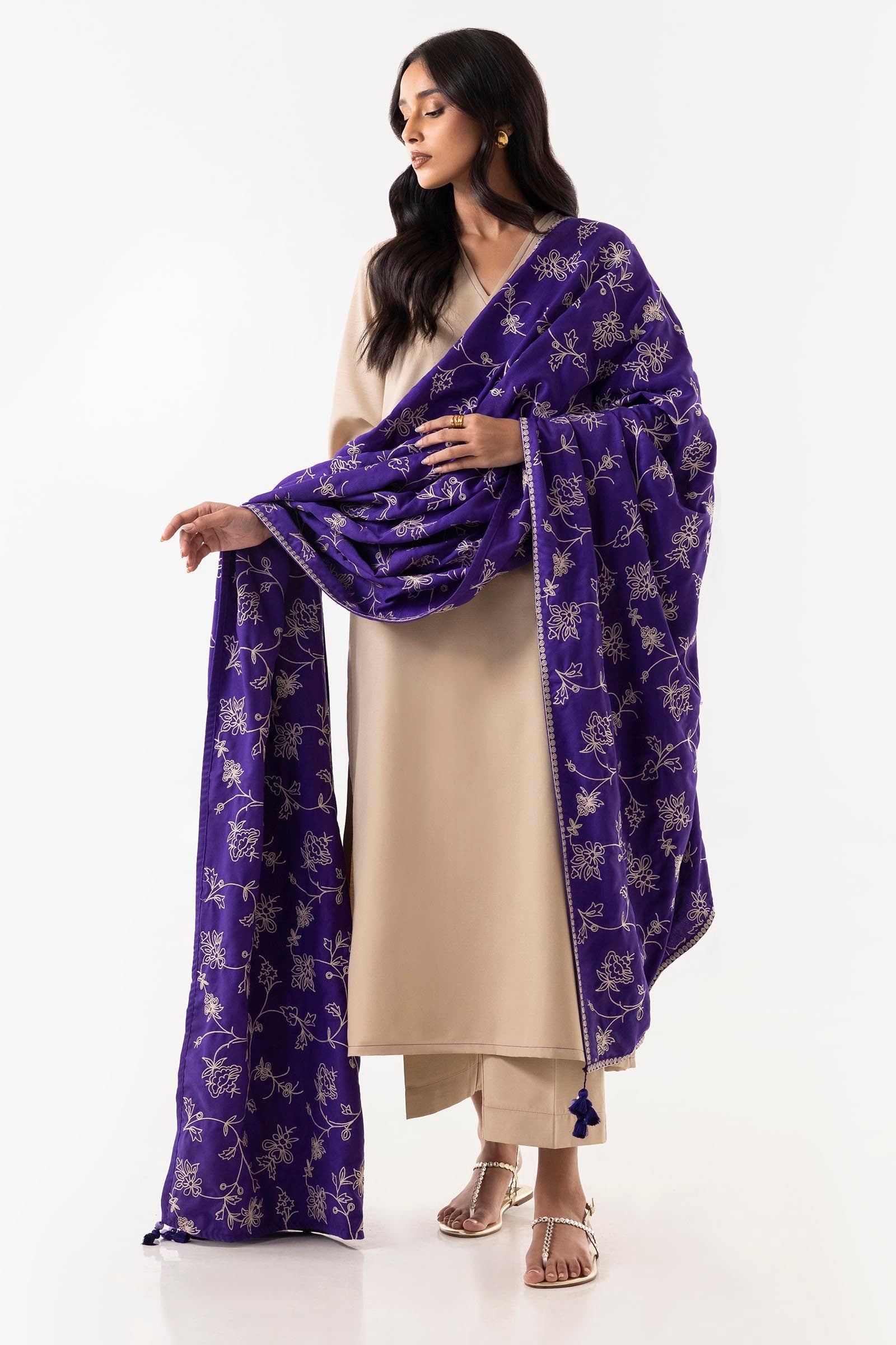 Stitched Beige Basic Printed Shirt+Culotte Secondary image