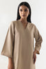 Stitched Beige Basic Printed Shirt+Culotte