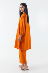 Stitched Orange Printed Shirt + Culotte