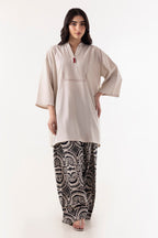 Stitched Black & White Basic Printed Shirt