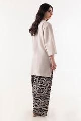 Stitched Black & White Basic Printed Shirt