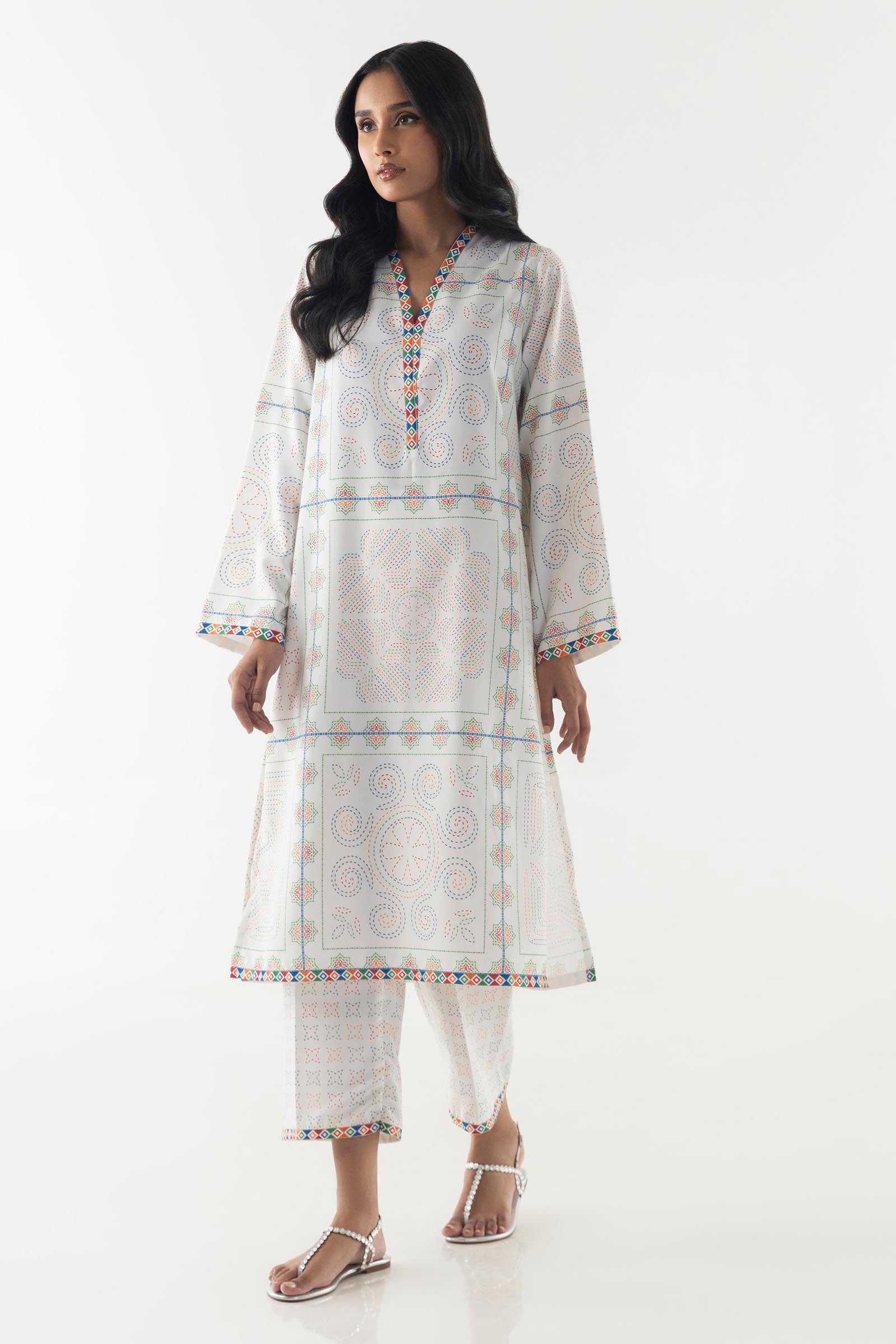 Stitched Basic Printed Shirt + Culotte Main image