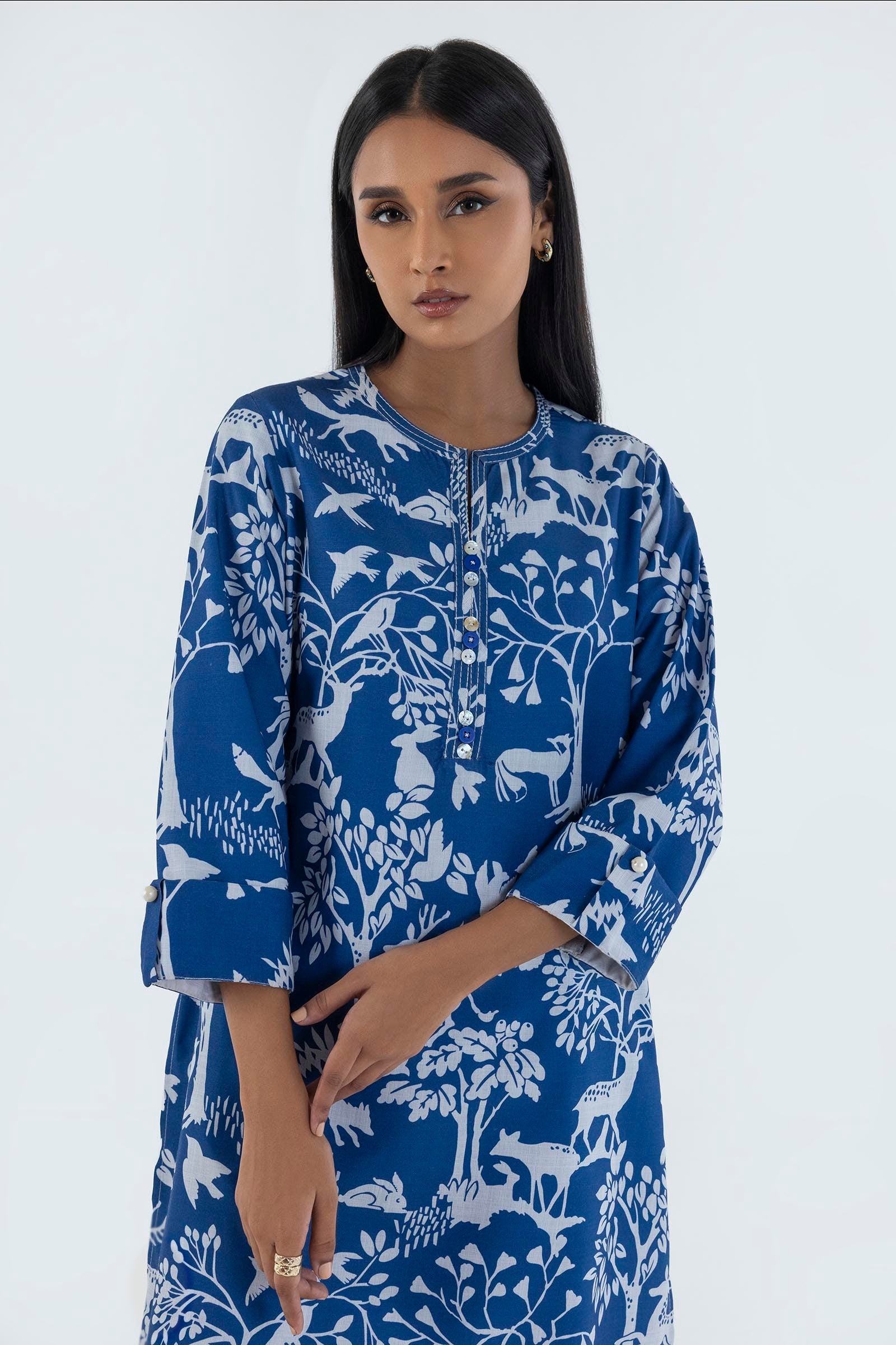 Stitched Basic Printed Shirt + Culotte Secondary image