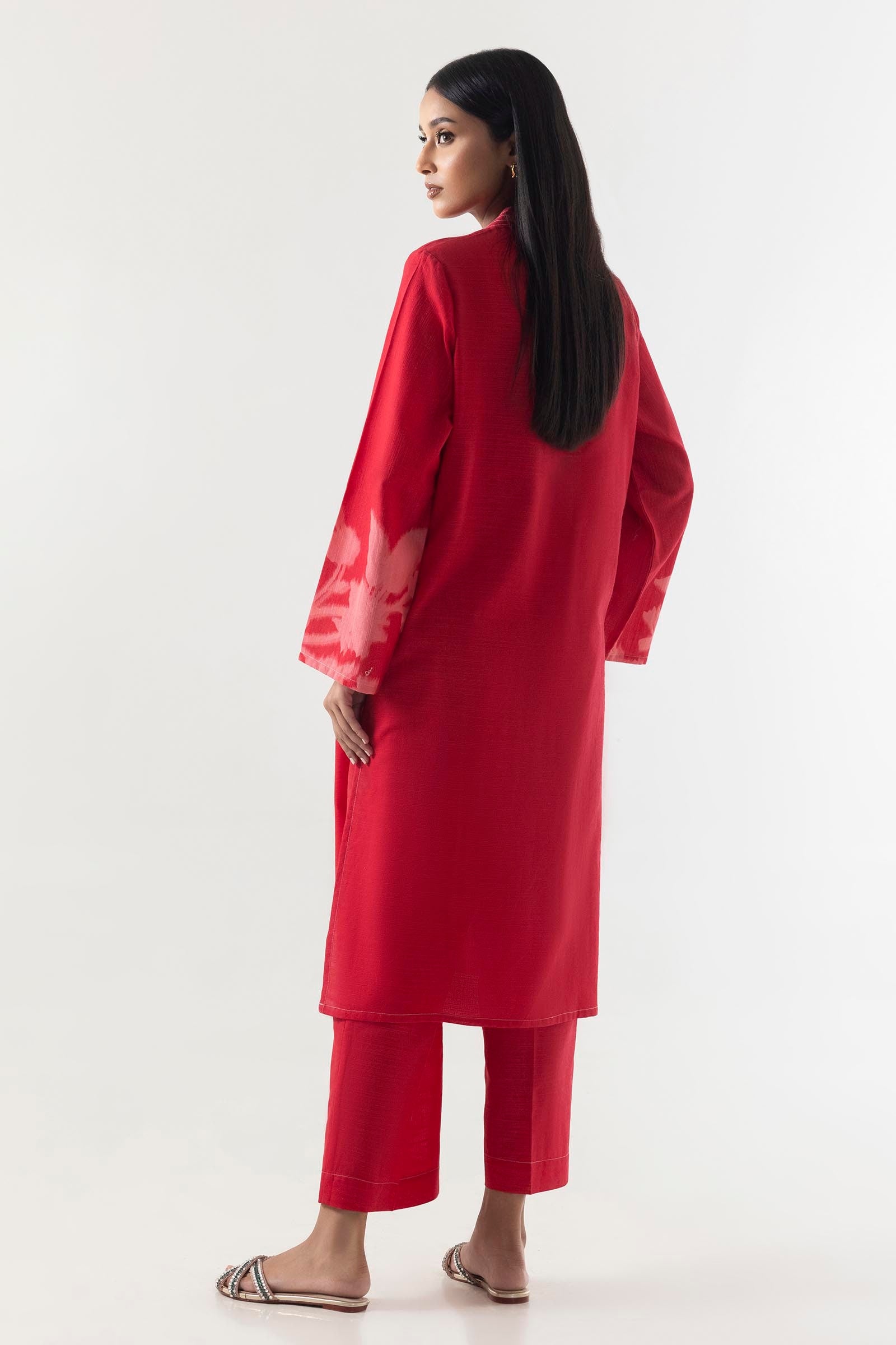 Stitched Basic Printed Shirt+Culotte