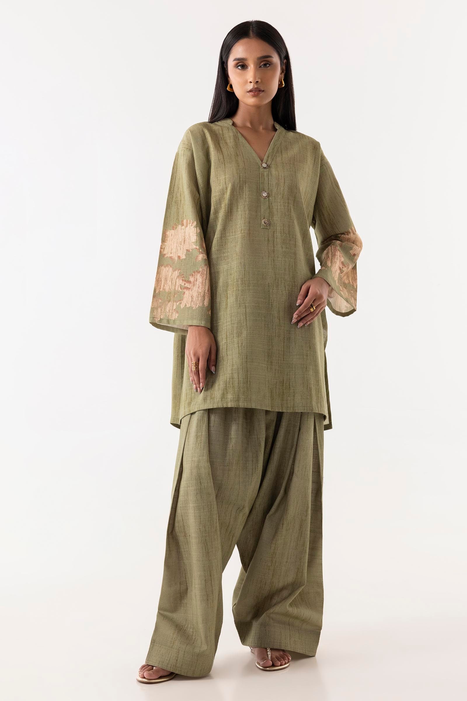 Stitched Basic Printed Shirt + Bottom Main image
