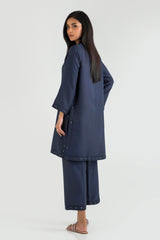 Stitched Dark Blue Embroidered Shirt