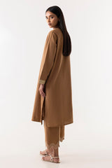 Stitched Brown Emboidered Shirt + Culotte