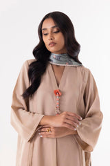 Stitched Beige Printed Shirt + Culotte