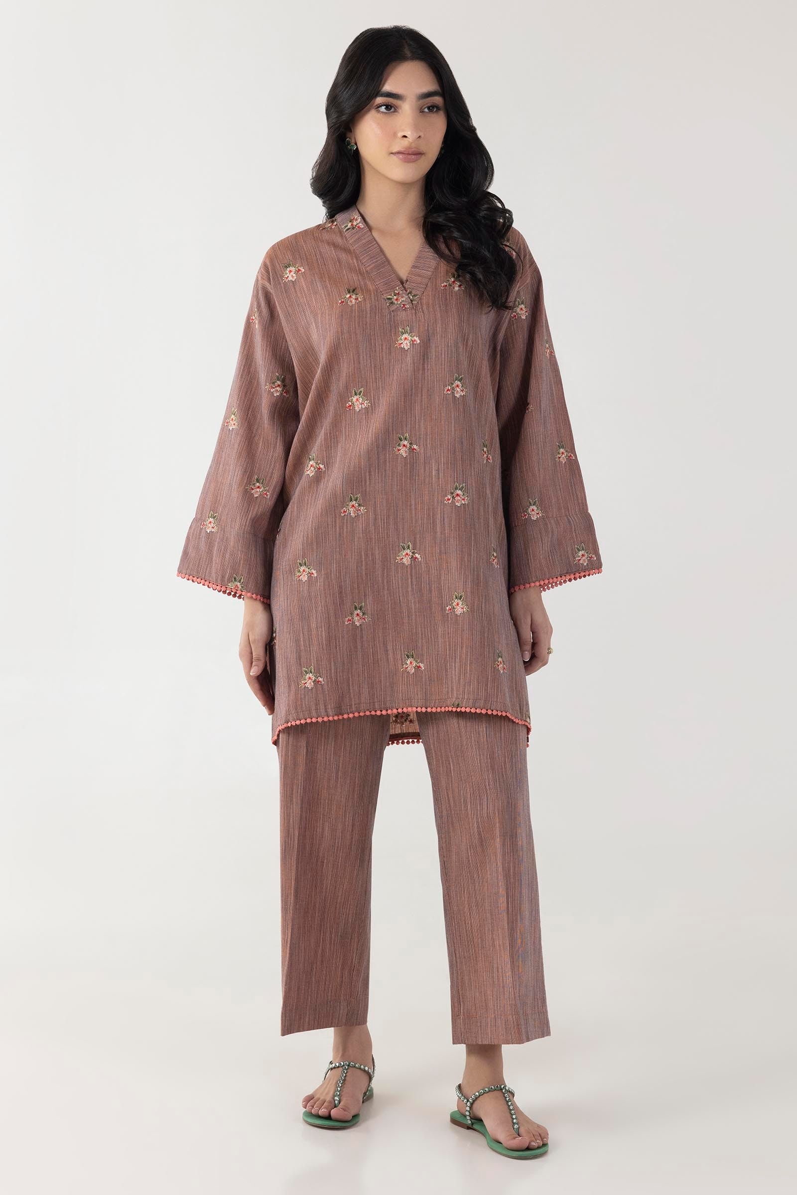 Stitched Basic Embroidered Shirt + Culotte Main image