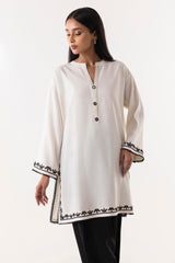 Stitched Cream Embroidered Shirt + Shalwar