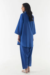 Stitched Blue Embroidered Shirt + Shalwar