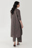 Stitched Brown Embroidered Shirt + Culotte
