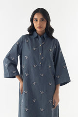 Stitched Grey Embroidered Shirt + Culotte
