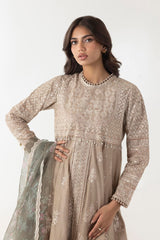 Stitched Embroidered Shirt + Culotte + Dupatta