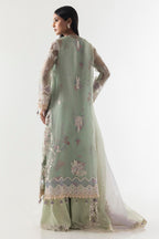 Stitched Green Basic Embroidered Shirt+Dupatta+Plazo