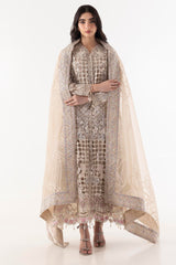 Stitched A-line Embroidered Shirt + Culotte + Dupatta