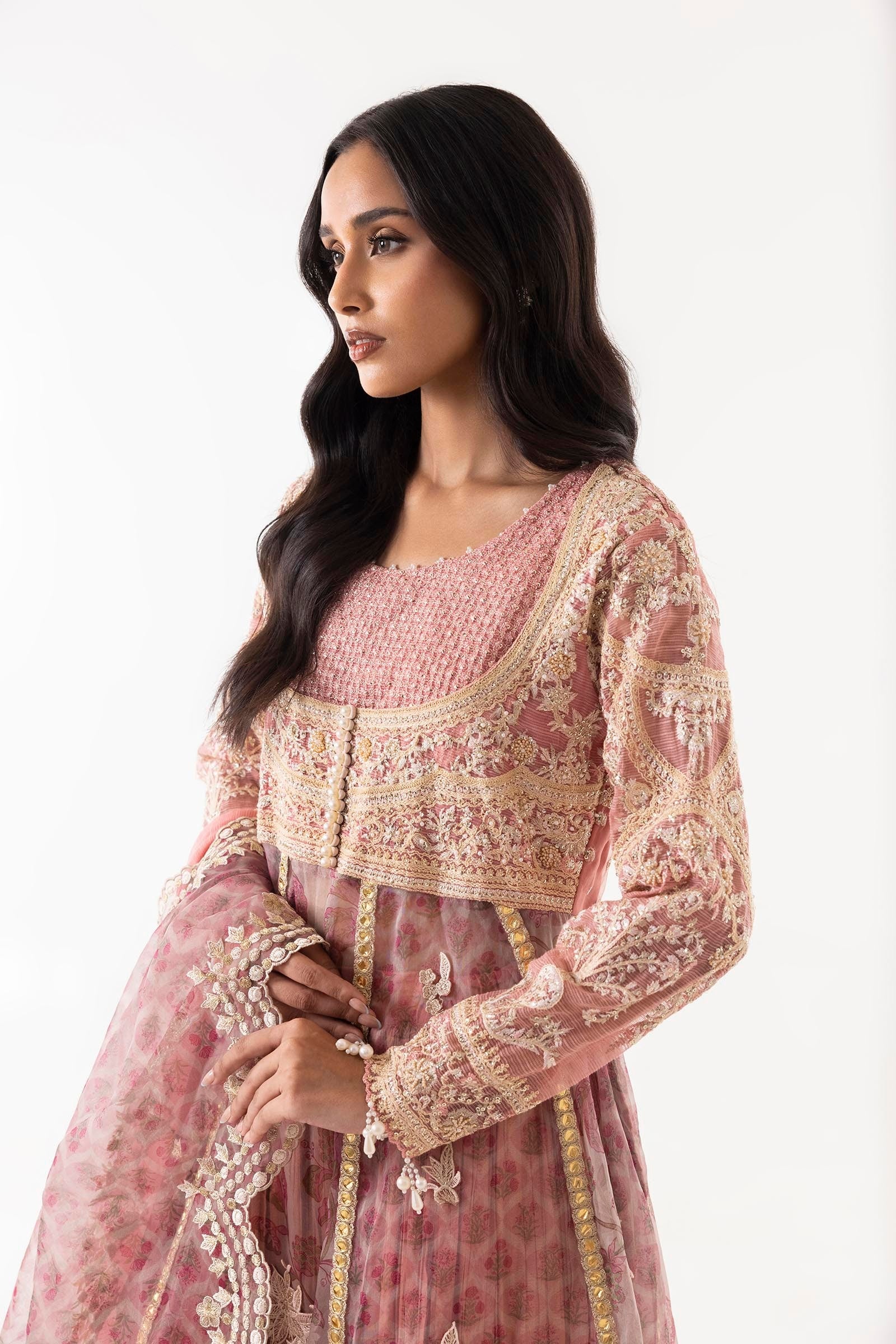 Stitched Pink Embroidered Shirt + Dupatta Secondary image