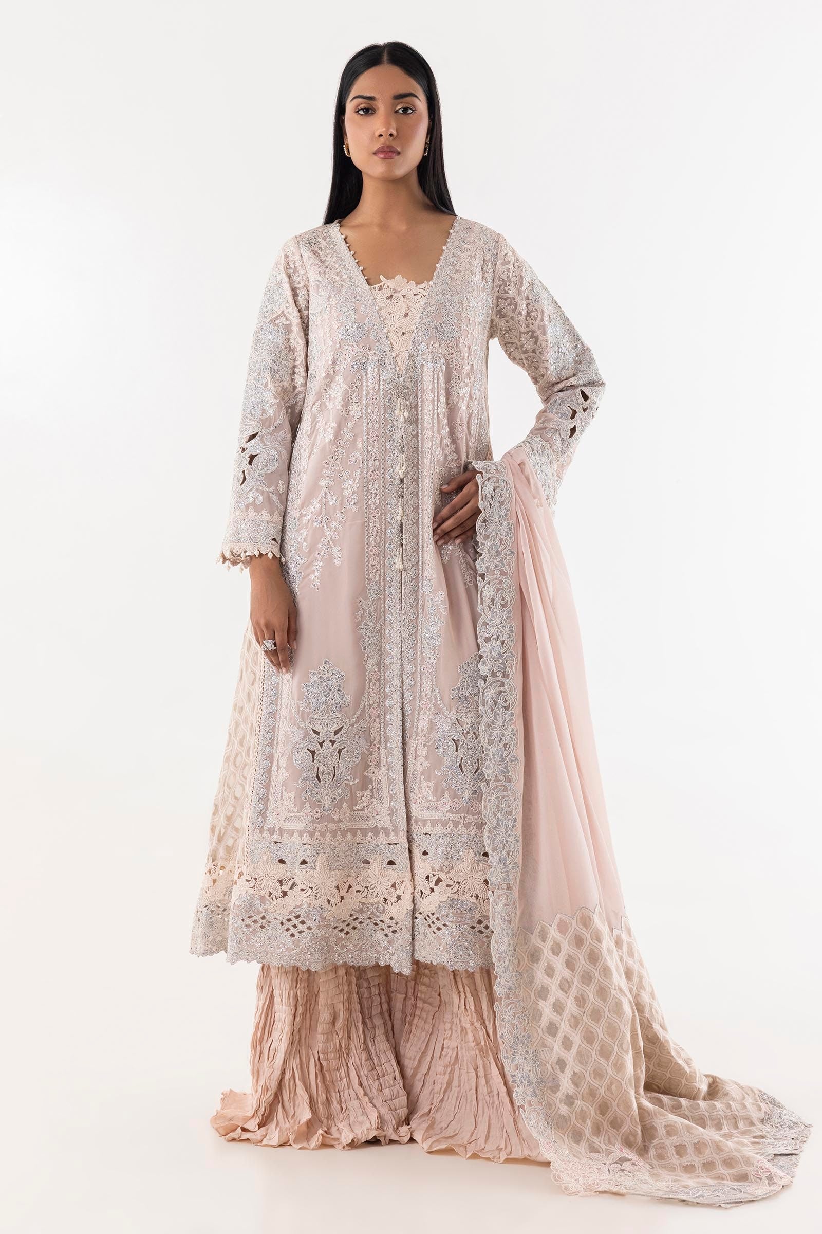 Stitched Georgette Embroidered Shirt + Plazo + Dupatta Main image