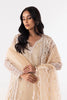 Stitched Beige Embroidered Shirt + Culotte + Dupatta