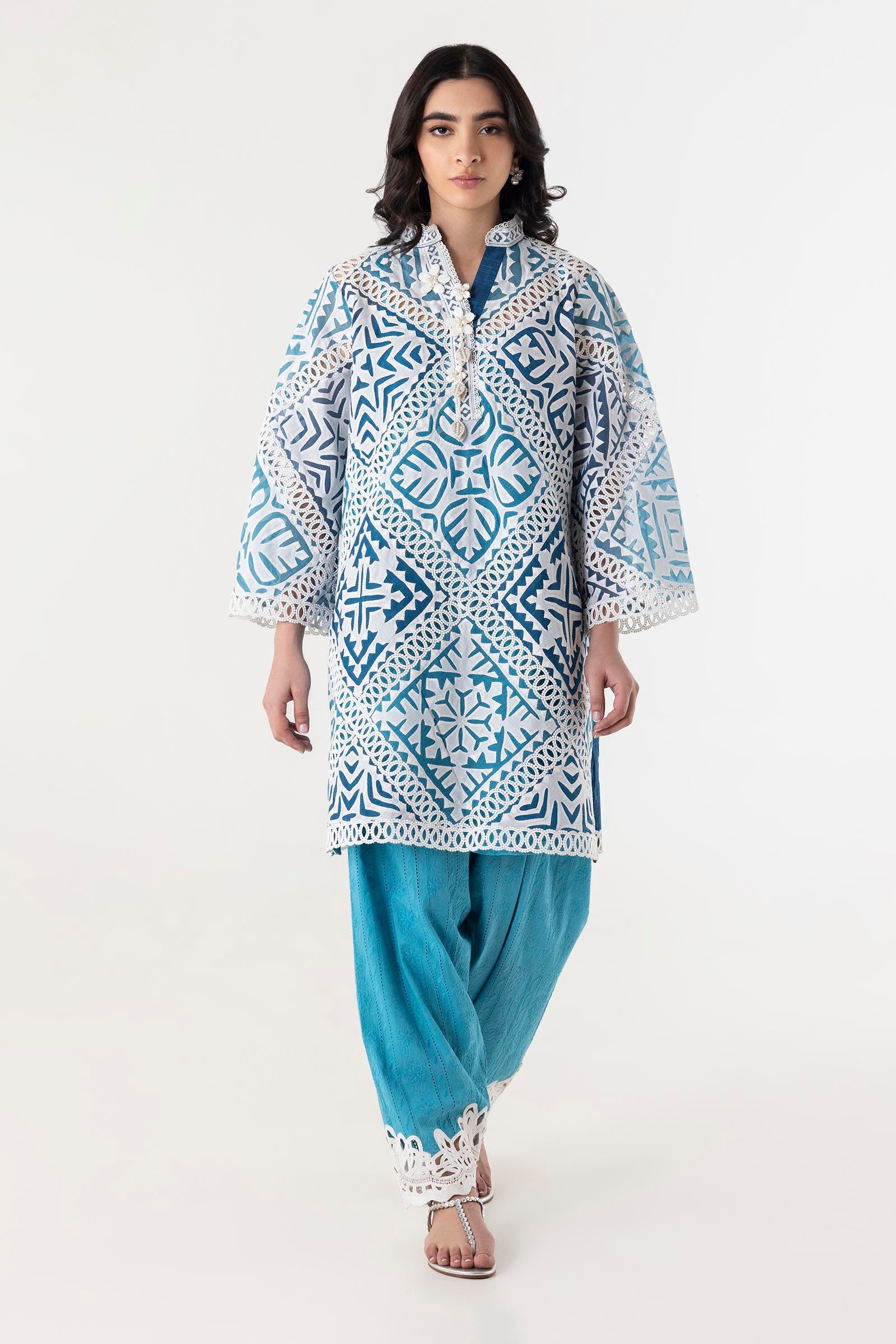 Stitched Luxury Pret Shirt + Bottom Main image