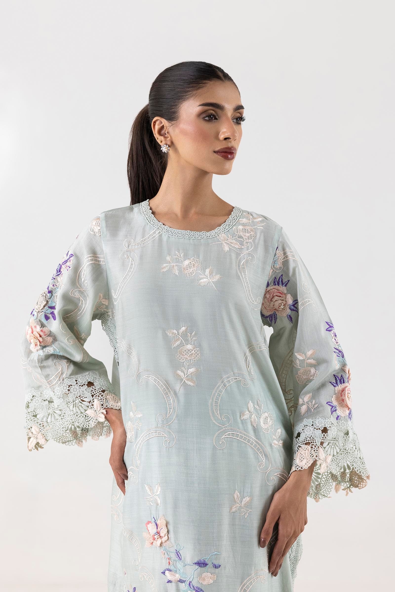 Stitched Luxury Pret Shirt + Bottom