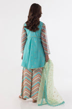 Stitched Kids Striped Shirt + Plazo + Dupatta