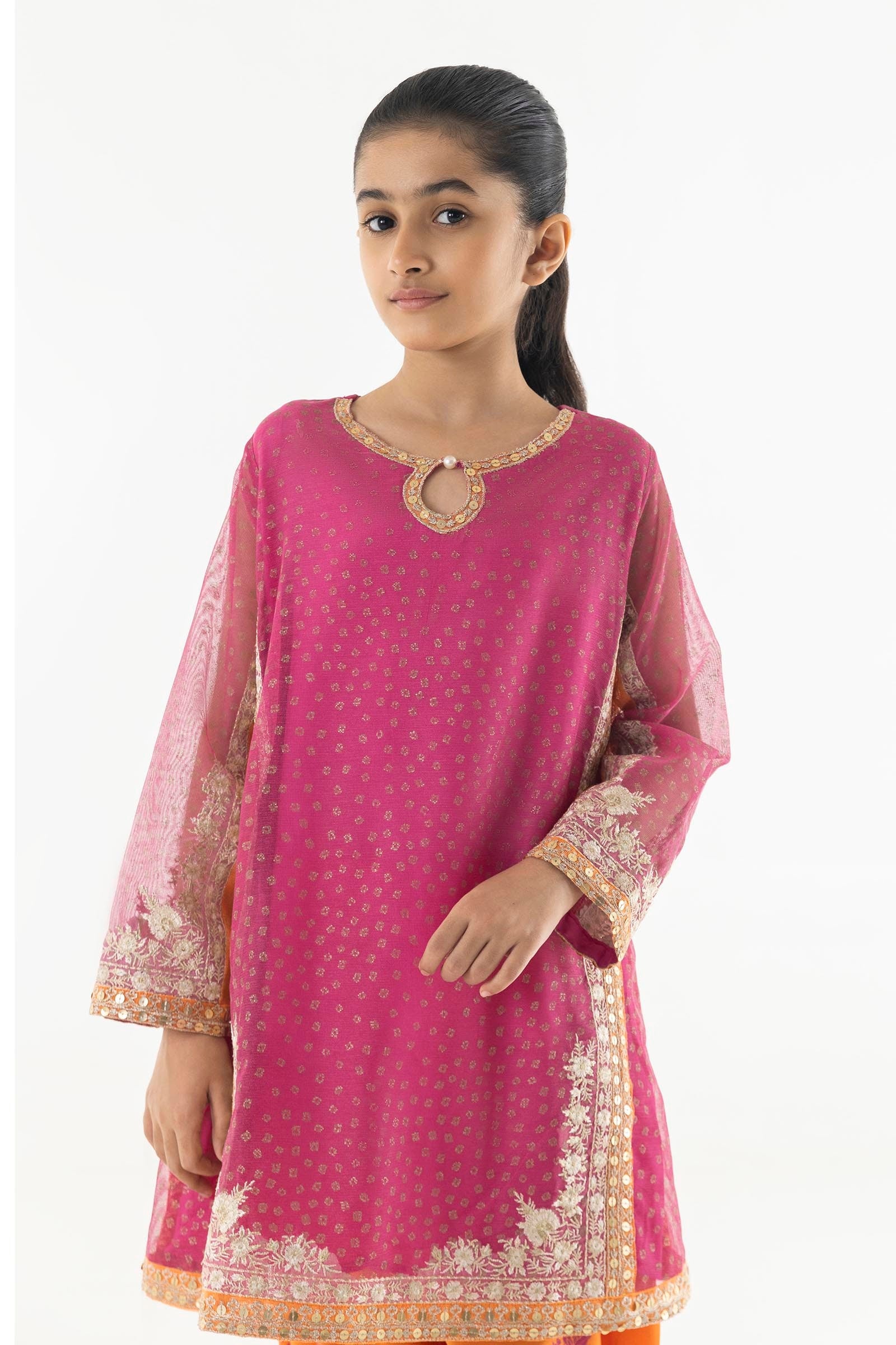 Stitched Kids Embroidered Cotton Suit